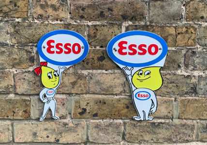 Esso boy & girl profile plaques